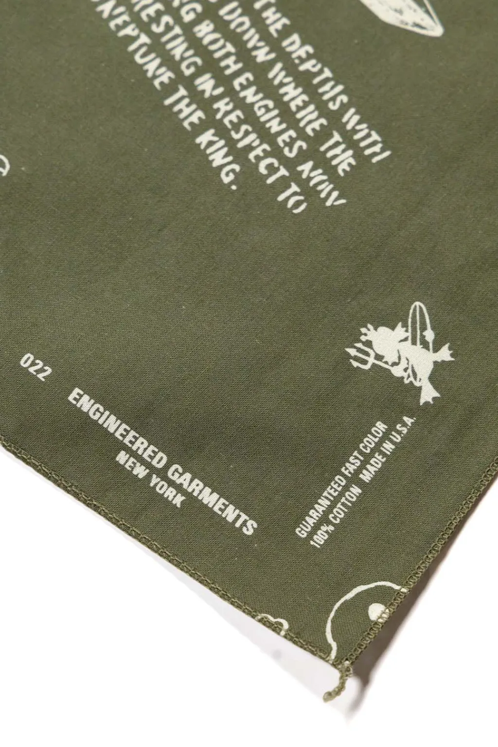 Fashion Engineered Garments Printed Bandana - Olive NY