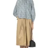 New Nachukara Printed Cotton Lawn Gathered Blouse - Blue