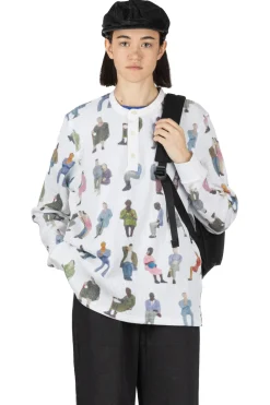 Online JW Anderson Printed Waffle Henley Top
