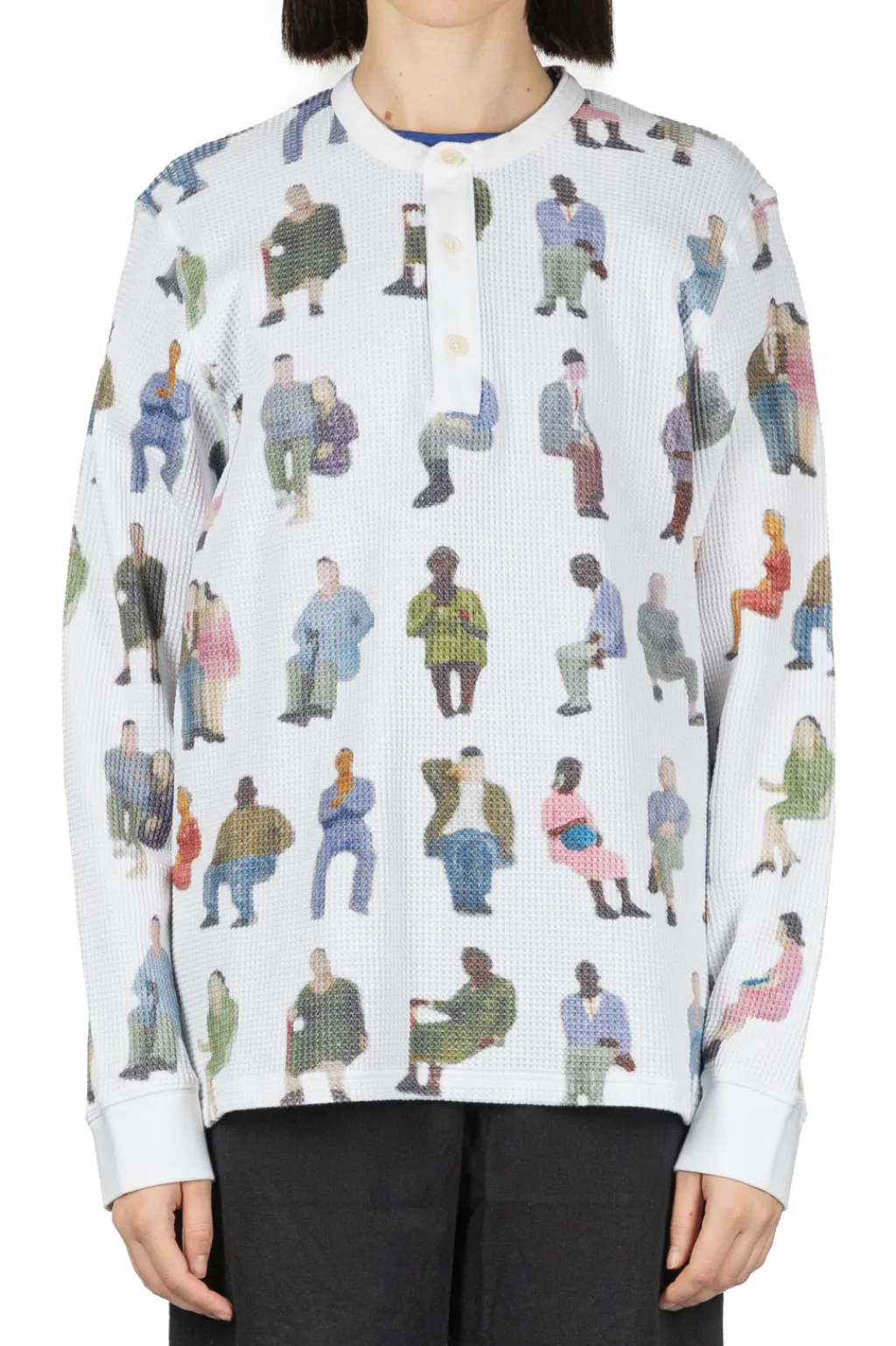 Online JW Anderson Printed Waffle Henley Top