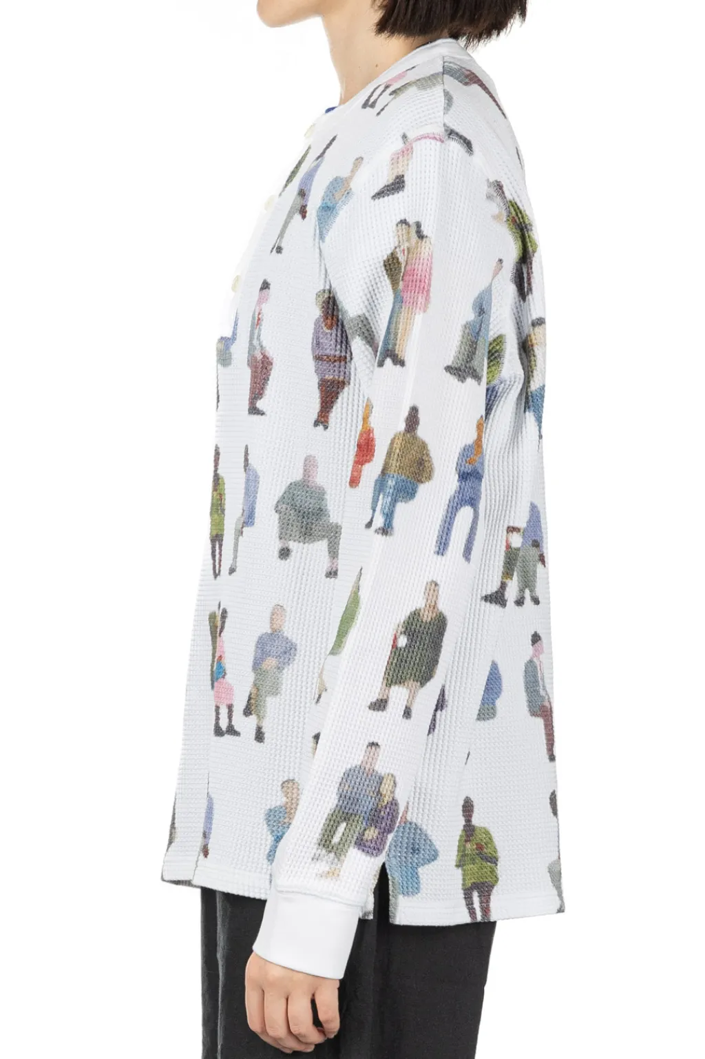 Online JW Anderson Printed Waffle Henley Top