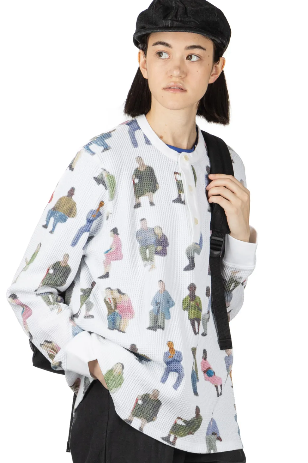 Online JW Anderson Printed Waffle Henley Top