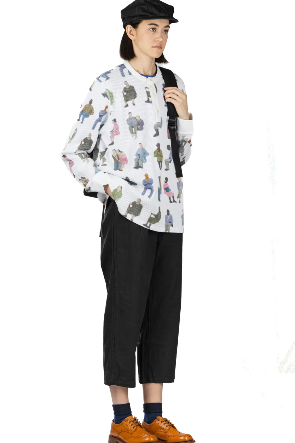 Online JW Anderson Printed Waffle Henley Top