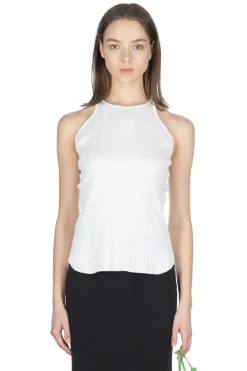 Sale Mame Kurogouchi Random Ribbed Cotton Sleeve Top - White
