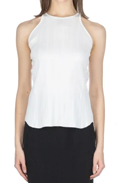 Sale Mame Kurogouchi Random Ribbed Cotton Sleeve Top - White