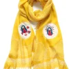 Best Kapital Rayon Dot Fringe Stole (MARIA Embroidery)