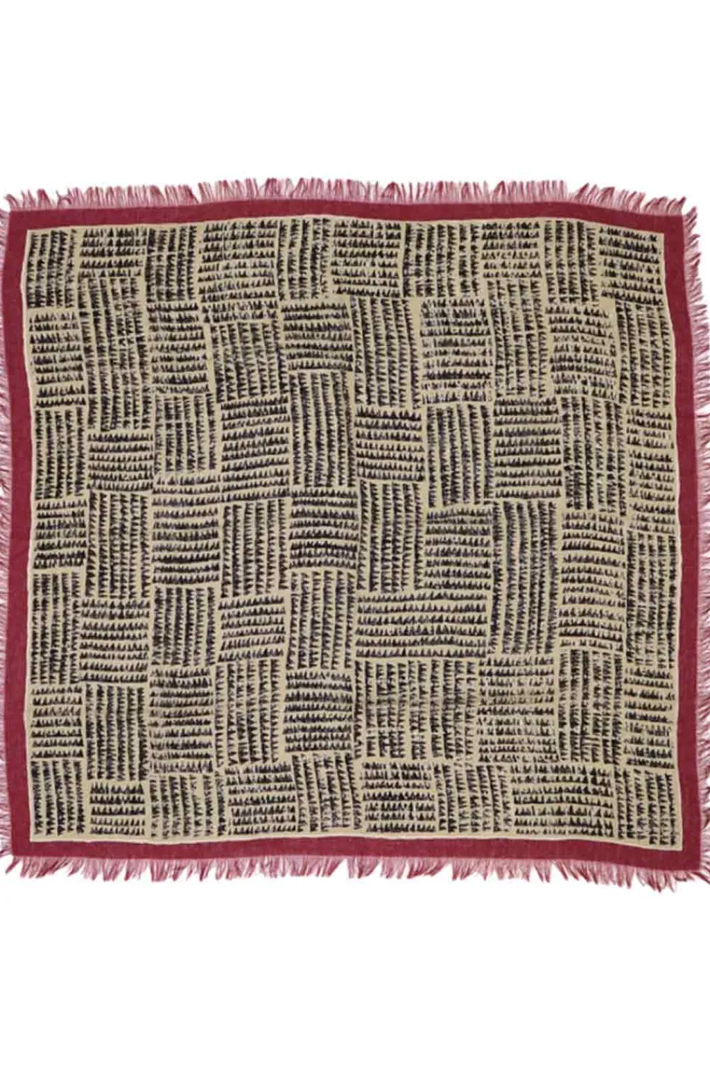Outlet Kapital Rayon Fringe Stole (HACKSAW-BLOCK) - 3 Color Choices