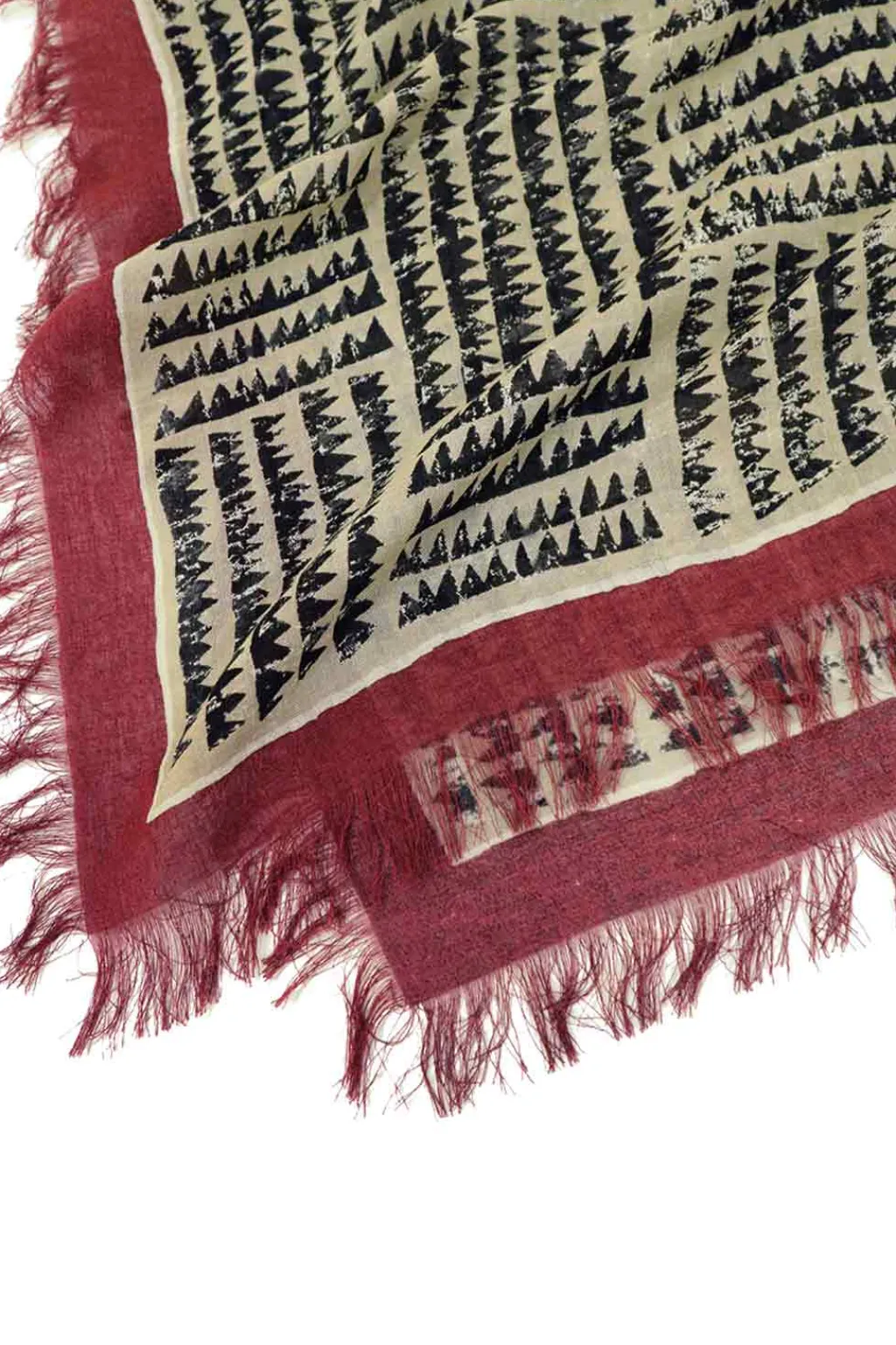 Outlet Kapital Rayon Fringe Stole (HACKSAW-BLOCK) - 3 Color Choices
