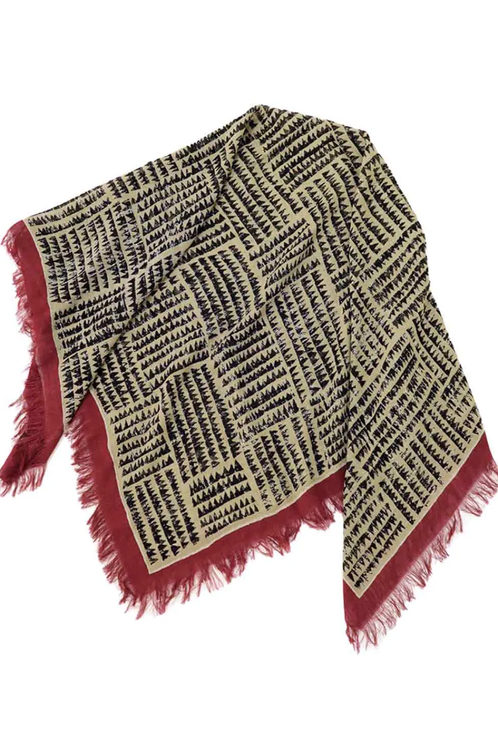 Outlet Kapital Rayon Fringe Stole (HACKSAW-BLOCK) - 3 Color Choices