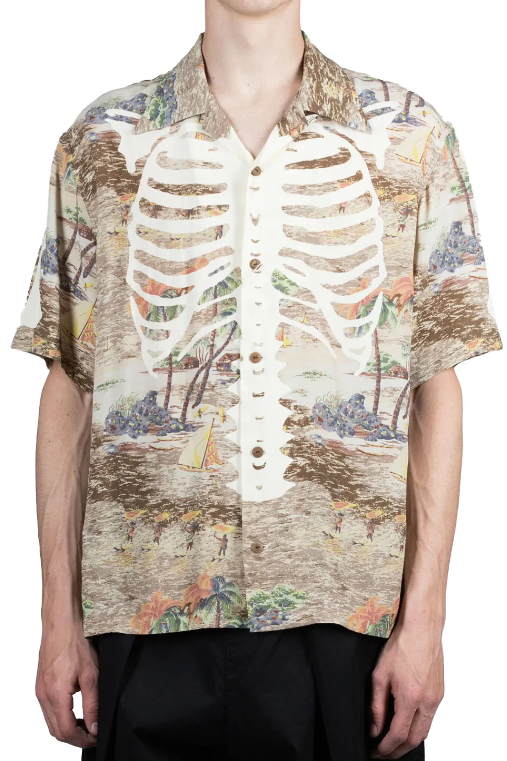 Best Kapital Rayon KAMEKAMEHA BONE Aloha Shirt - Brown