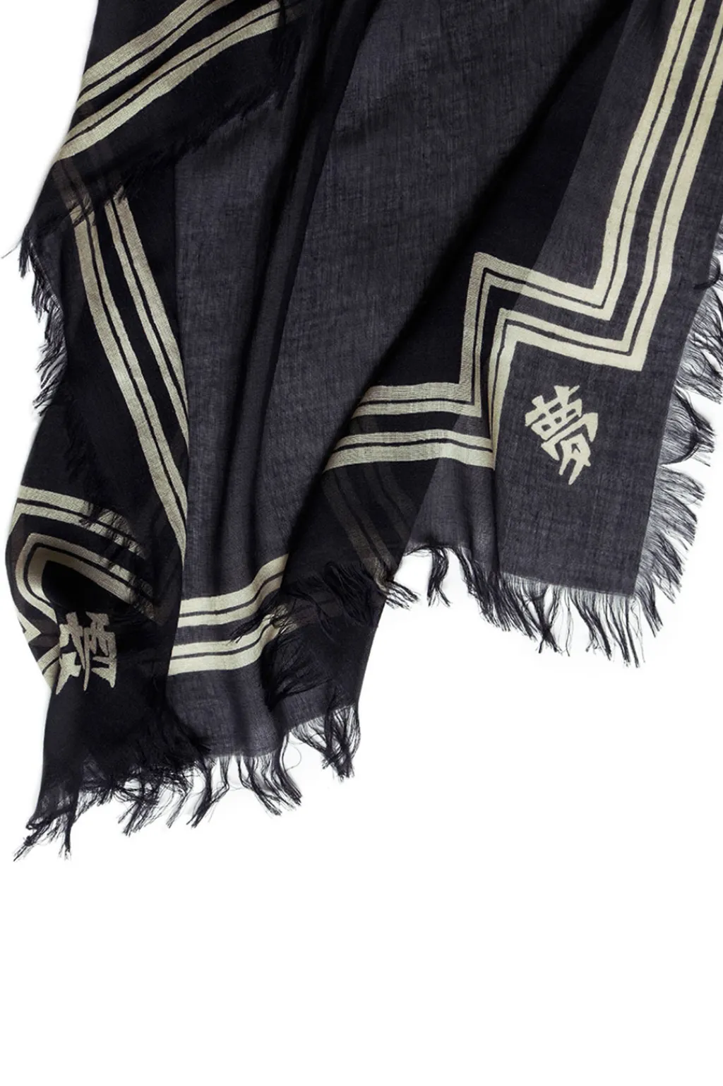 Fashion Kapital Rayon WABI SABI RAINSKULL Stole - Black