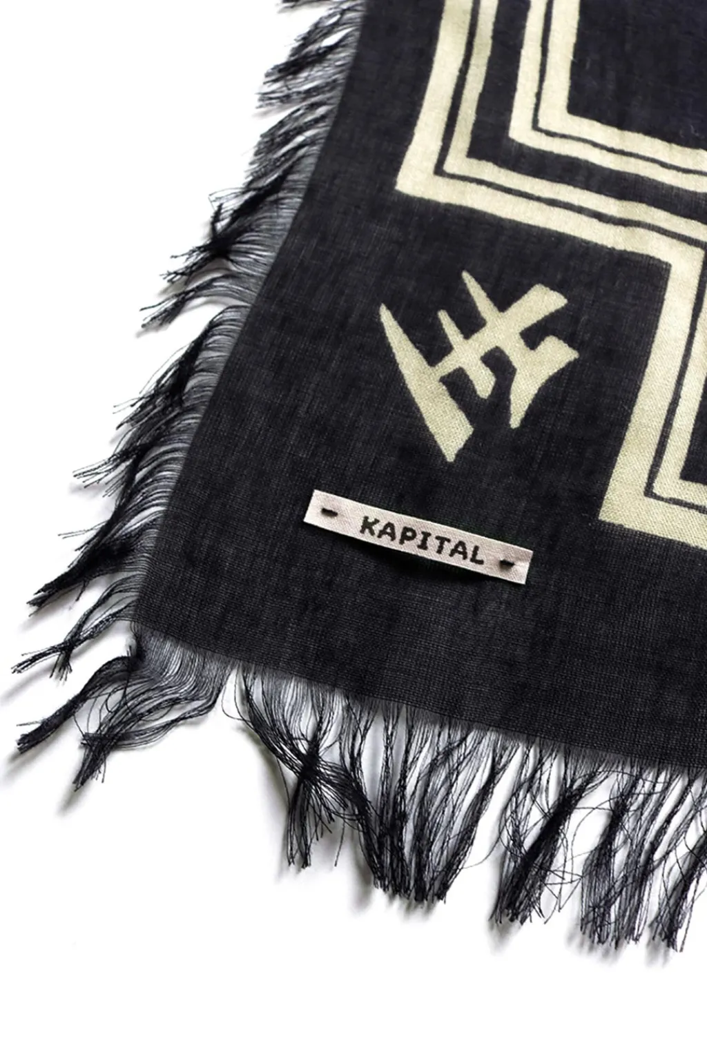 Fashion Kapital Rayon WABI SABI RAINSKULL Stole - Black