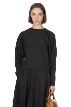 Outlet YLEVE Rayon-Poly Broad Blouse - Black