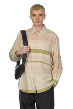 Hot LEMAIRE Relaxed Shirt - Beige Cream Light Blue
