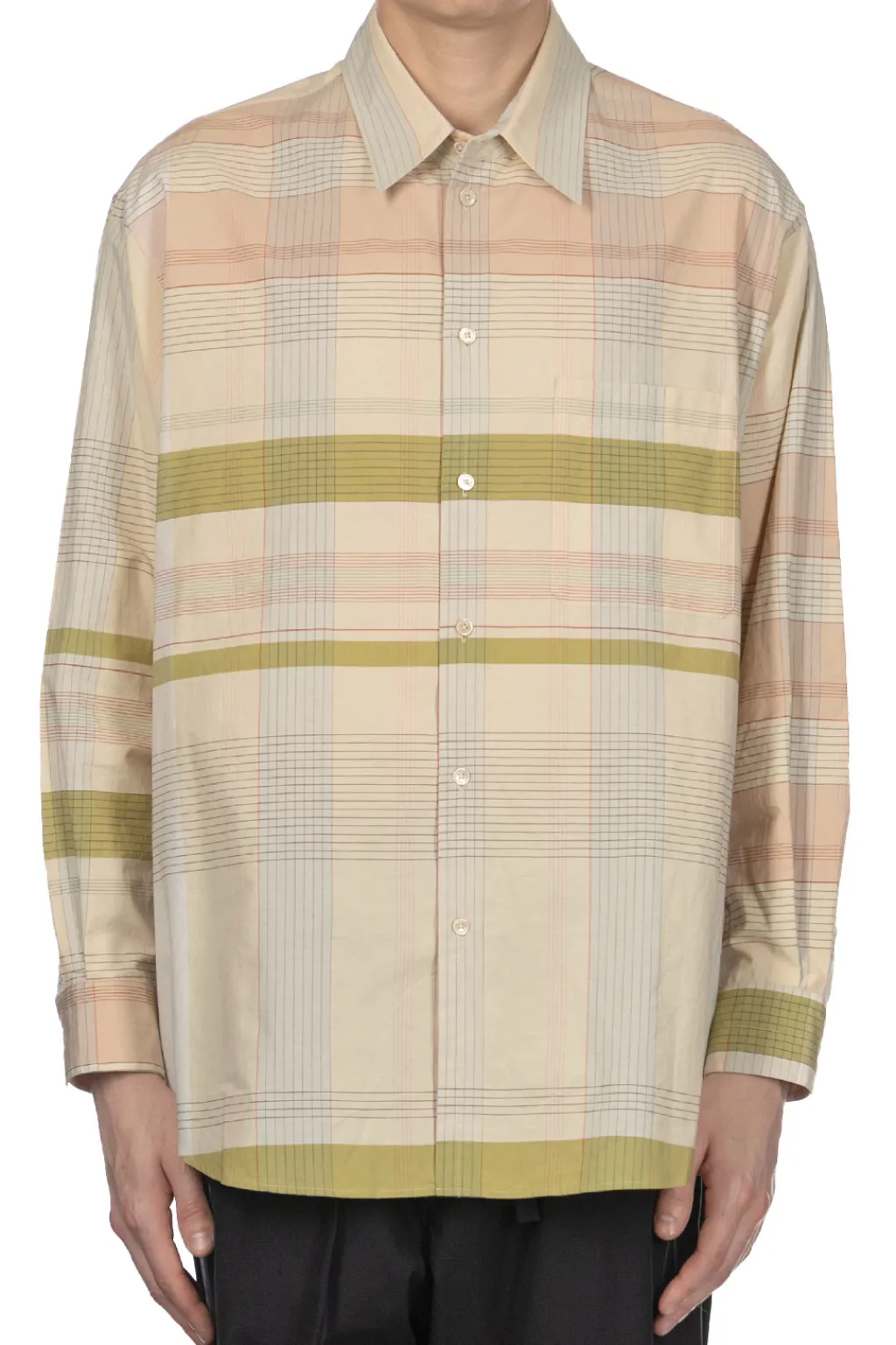 Hot LEMAIRE Relaxed Shirt - Beige Cream Light Blue