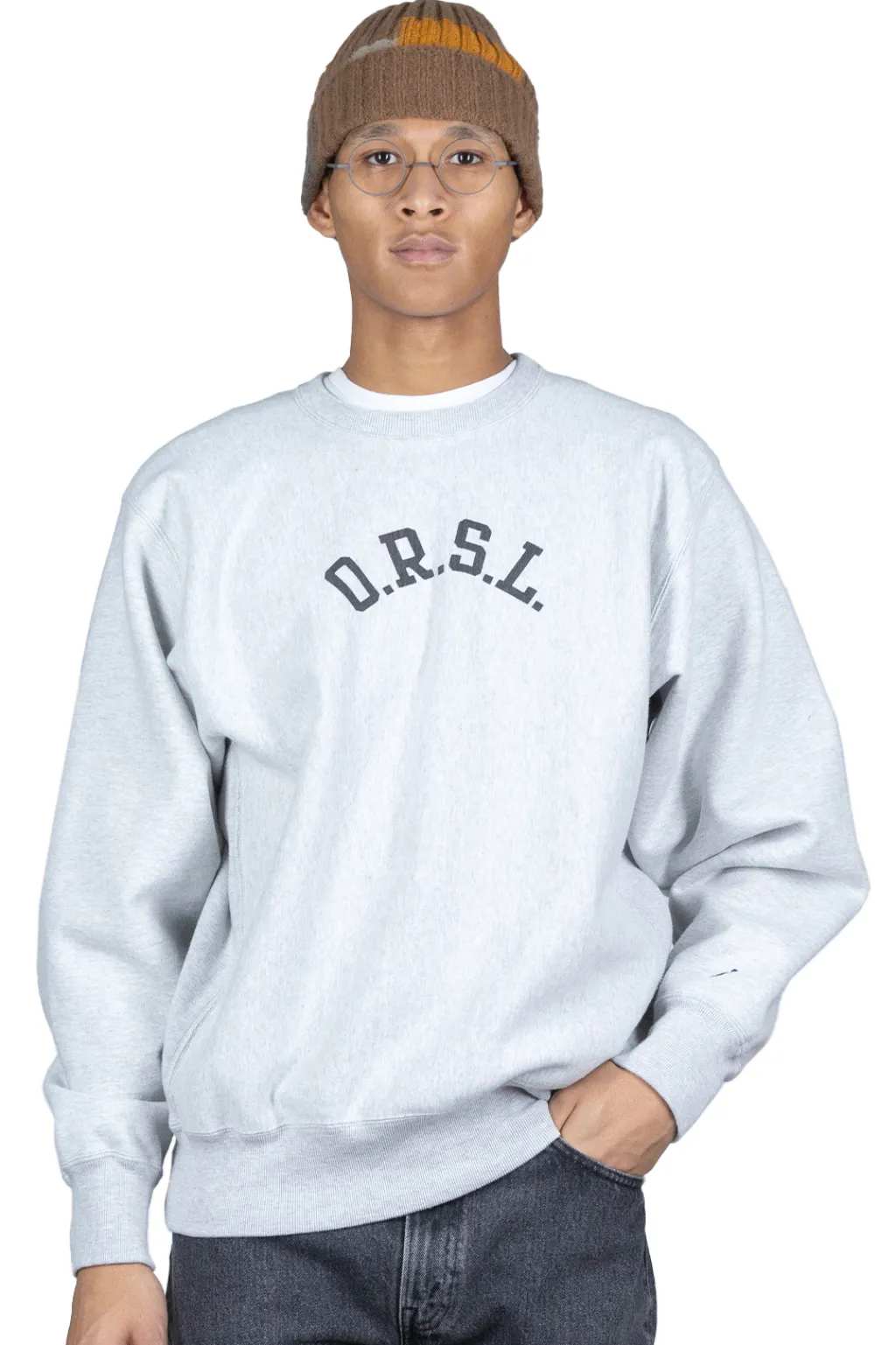 Clearance OrSlow Reverse Weave H. Weight Vintage Crew Sweat (ORSL)- Light Gray