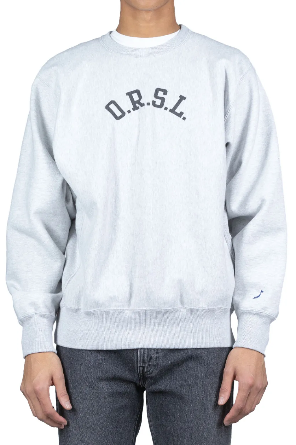 Clearance OrSlow Reverse Weave H. Weight Vintage Crew Sweat (ORSL)- Light Gray