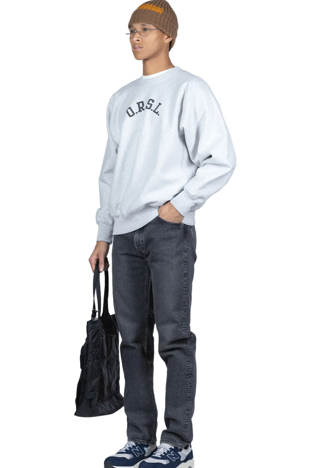 Clearance OrSlow Reverse Weave H. Weight Vintage Crew Sweat (ORSL)- Light Gray