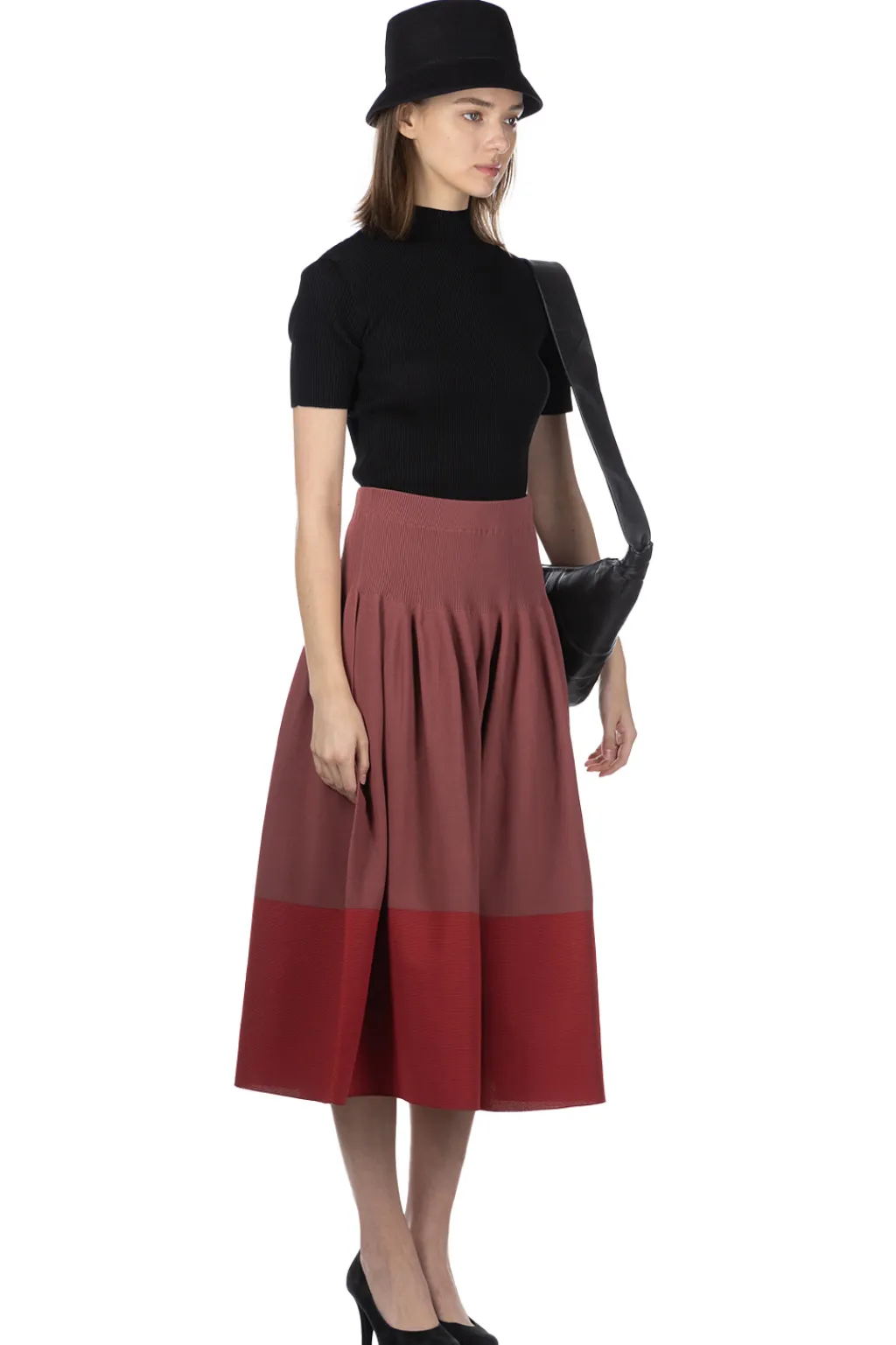Discount CFCL Rivulet Skirt - Blush Red
