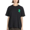 Best JW Anderson Rosette Patch Back Print T-Shirt - Black