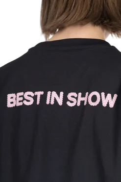 Best JW Anderson Rosette Patch Back Print T-Shirt - Black