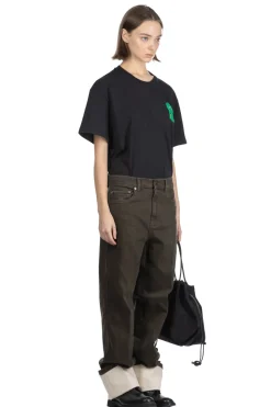 Best JW Anderson Rosette Patch Back Print T-Shirt - Black