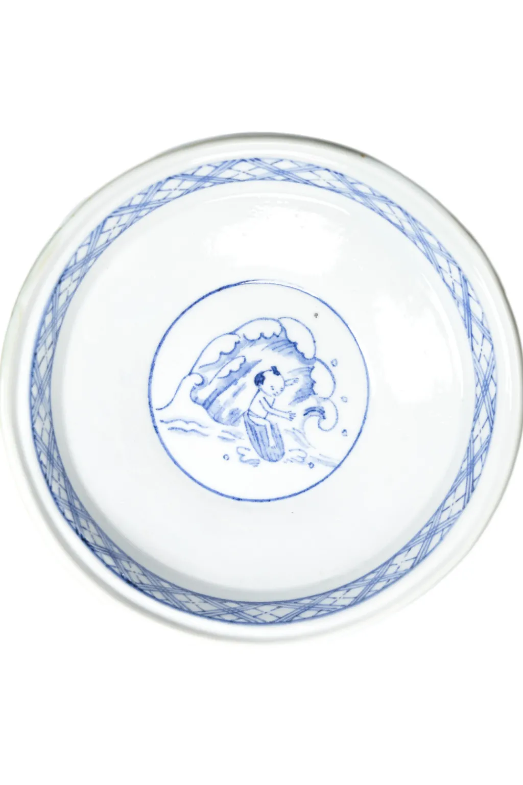 New Motif Ceramic and Art Round Deep Plate - Surfing