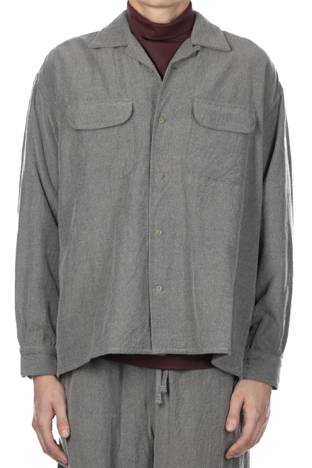 New ts(s) Round Flap Pocket Shirt - Grey