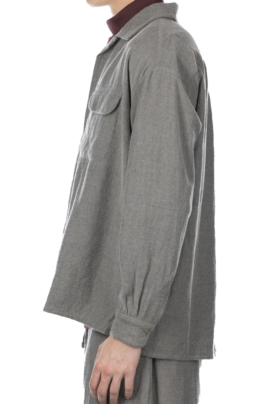 New ts(s) Round Flap Pocket Shirt - Grey