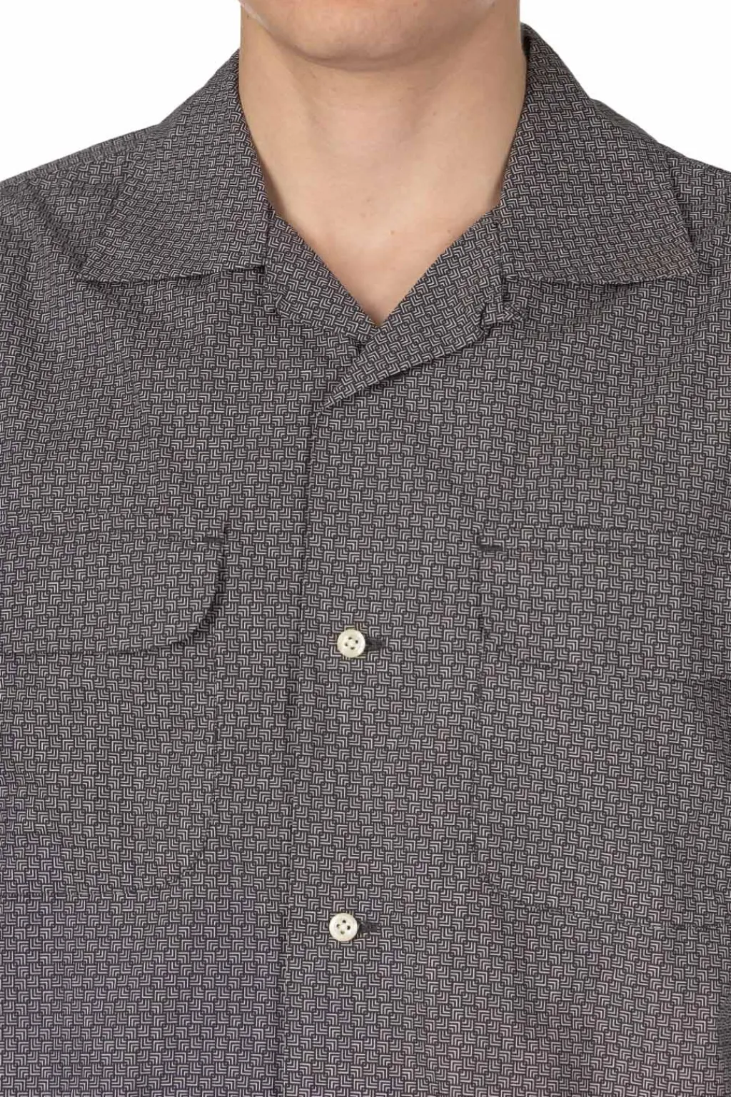 New ts(s) Round Flap Pocket Shirt - Grey