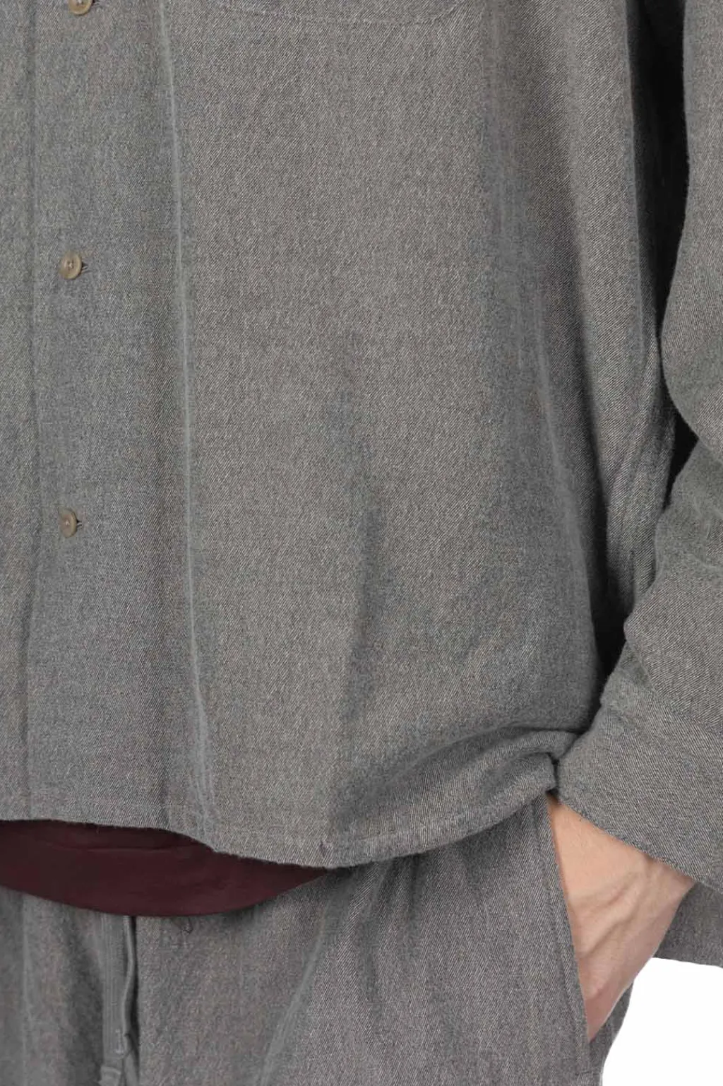 New ts(s) Round Flap Pocket Shirt - Grey
