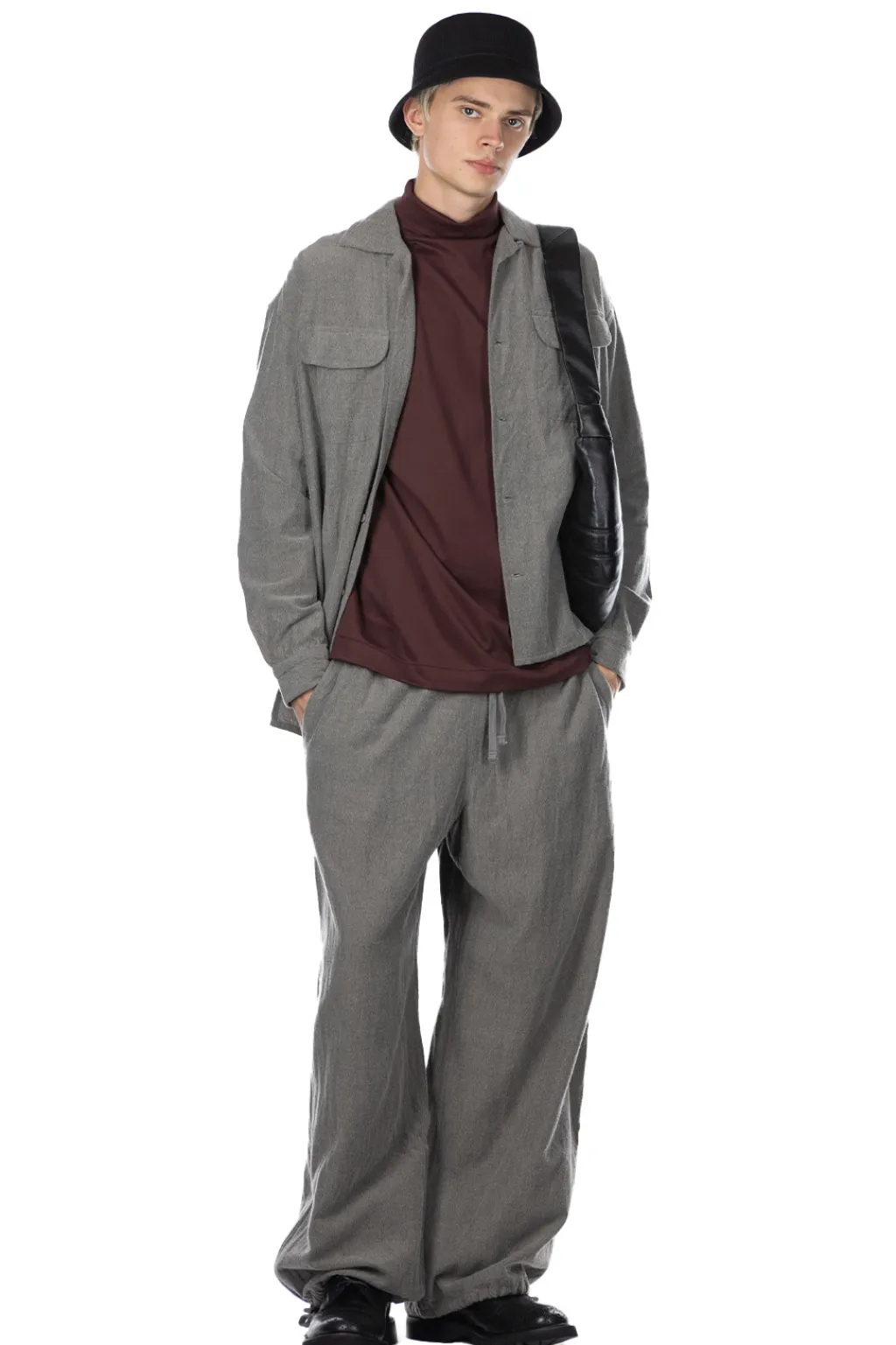 New ts(s) Round Flap Pocket Shirt - Grey
