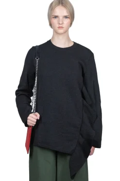 Hot Comme Des Garcons Comme Des Garcons Ruffle Sided Crewneck Sweater - Black