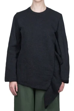Hot Comme Des Garcons Comme Des Garcons Ruffle Sided Crewneck Sweater - Black