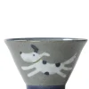 Hot Mino Pottery Running Dog Bowl - Blue