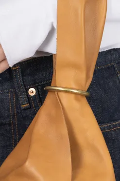 Fashion MARROW LEATHER Scarf Tube - Cinnamon