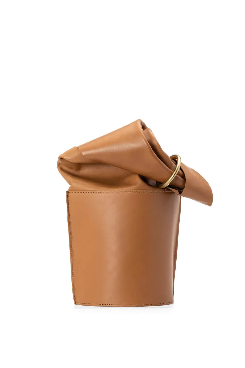 Fashion MARROW LEATHER Scarf Tube - Cinnamon