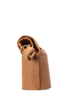 Fashion MARROW LEATHER Scarf Tube - Cinnamon