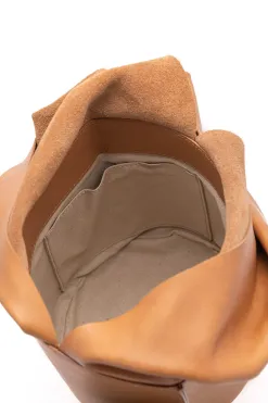 Fashion MARROW LEATHER Scarf Tube - Cinnamon