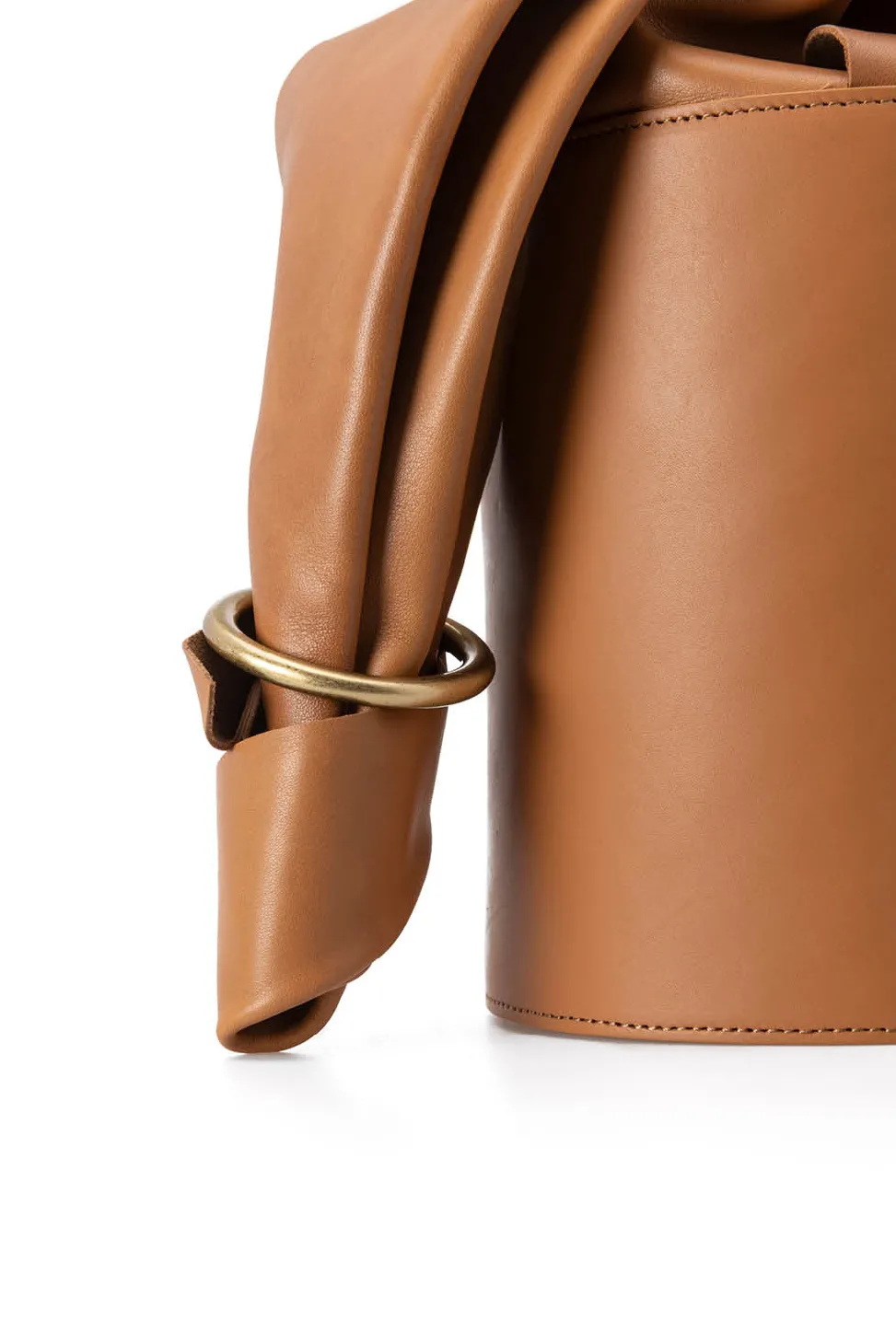 Fashion MARROW LEATHER Scarf Tube - Cinnamon