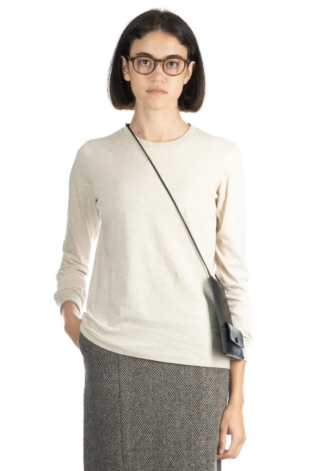 Sale AURALEE SEAMLESS LS TEE - Brown