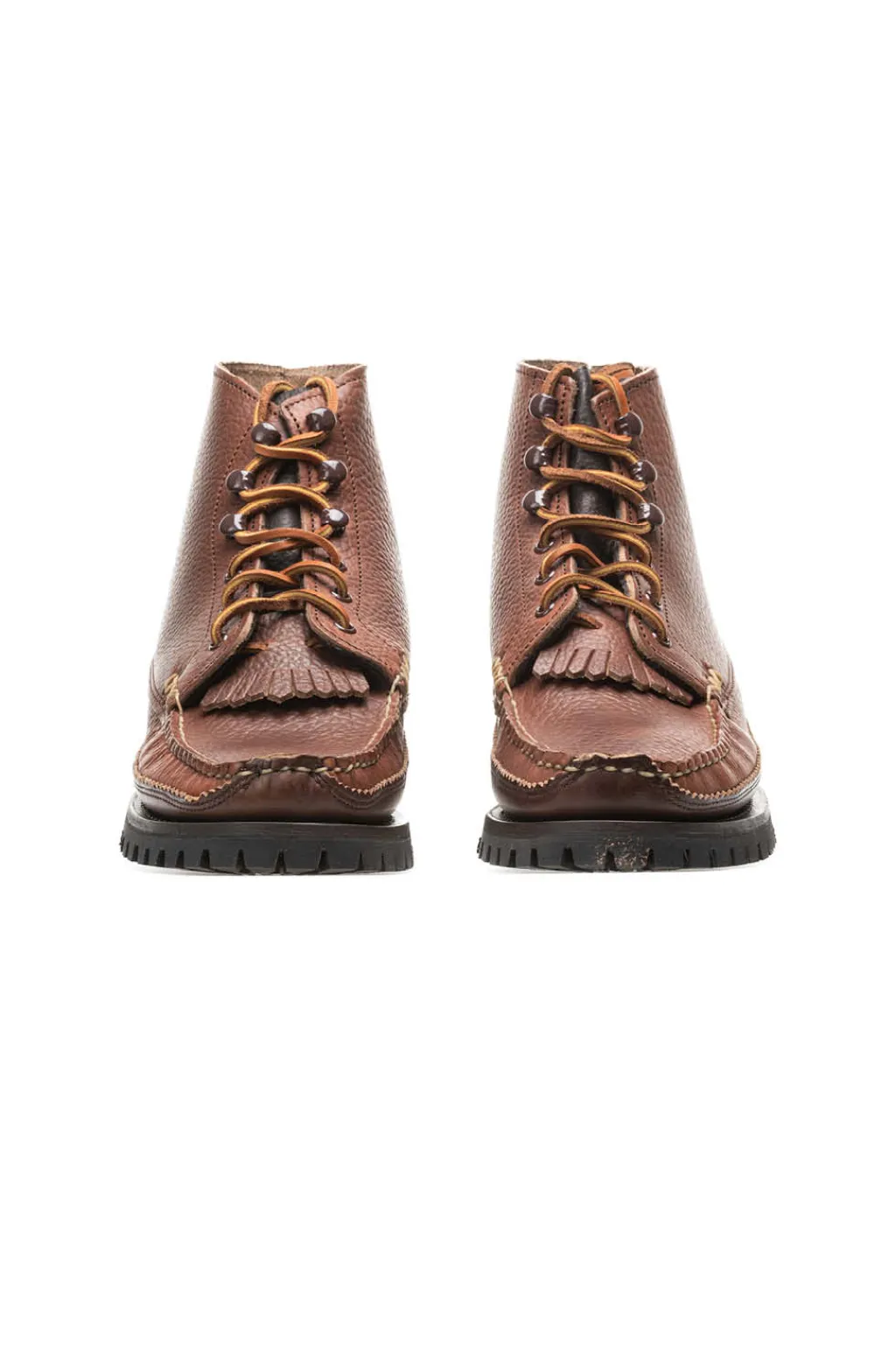 Outlet Yuketen Semi Handsewn Maine Guide 6 Eye DB Boots w Kiltie-G Brown