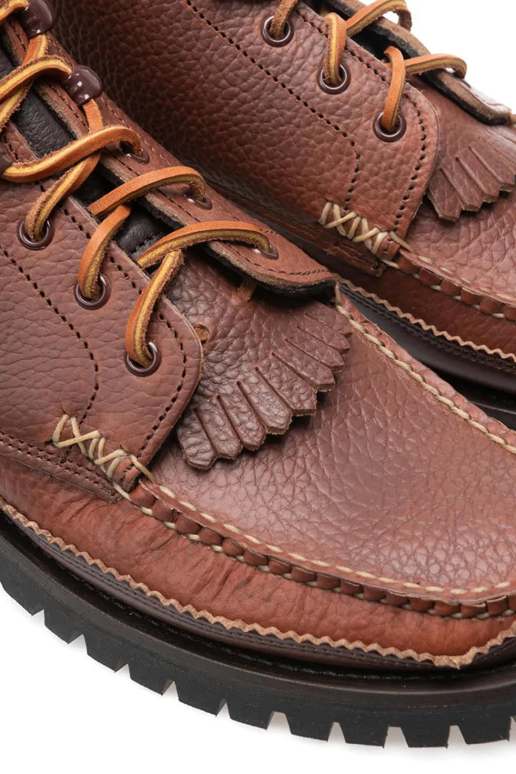 Outlet Yuketen Semi Handsewn Maine Guide 6 Eye DB Boots w Kiltie-G Brown