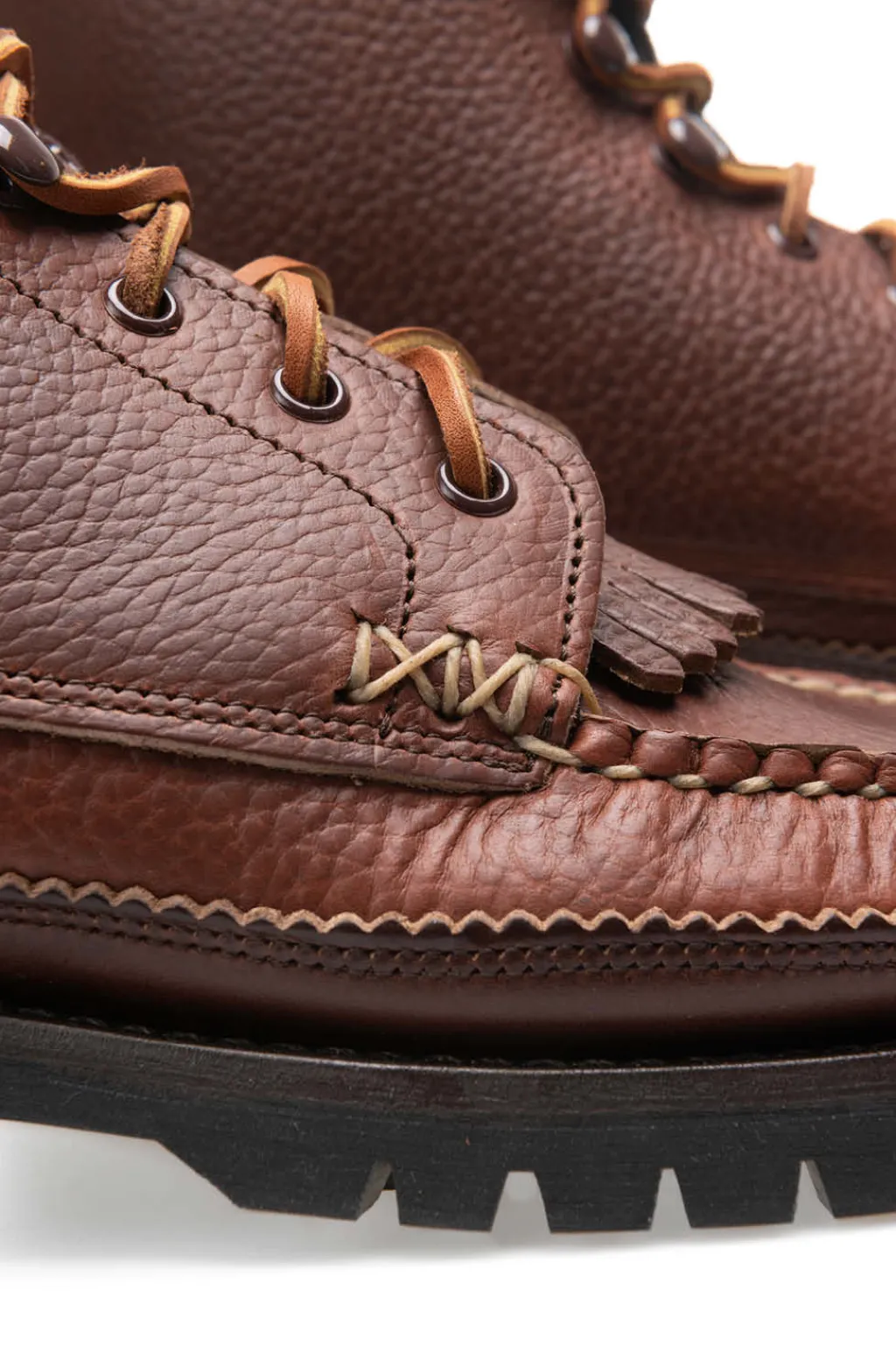 Outlet Yuketen Semi Handsewn Maine Guide 6 Eye DB Boots w Kiltie-G Brown