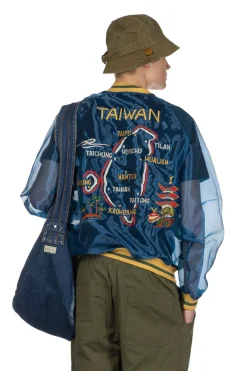 Fashion Kapital Sheer Pearl Mosquito Guard Souvenir Jacket Taiwan - Dark Blue