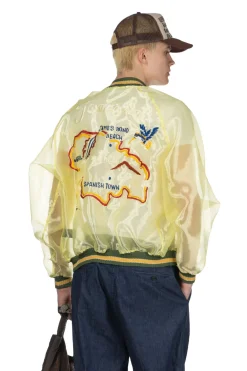 Clearance Kapital Sheer Pearl Mosquito Guard Souvenir Jacket Jamaica - Yellow
