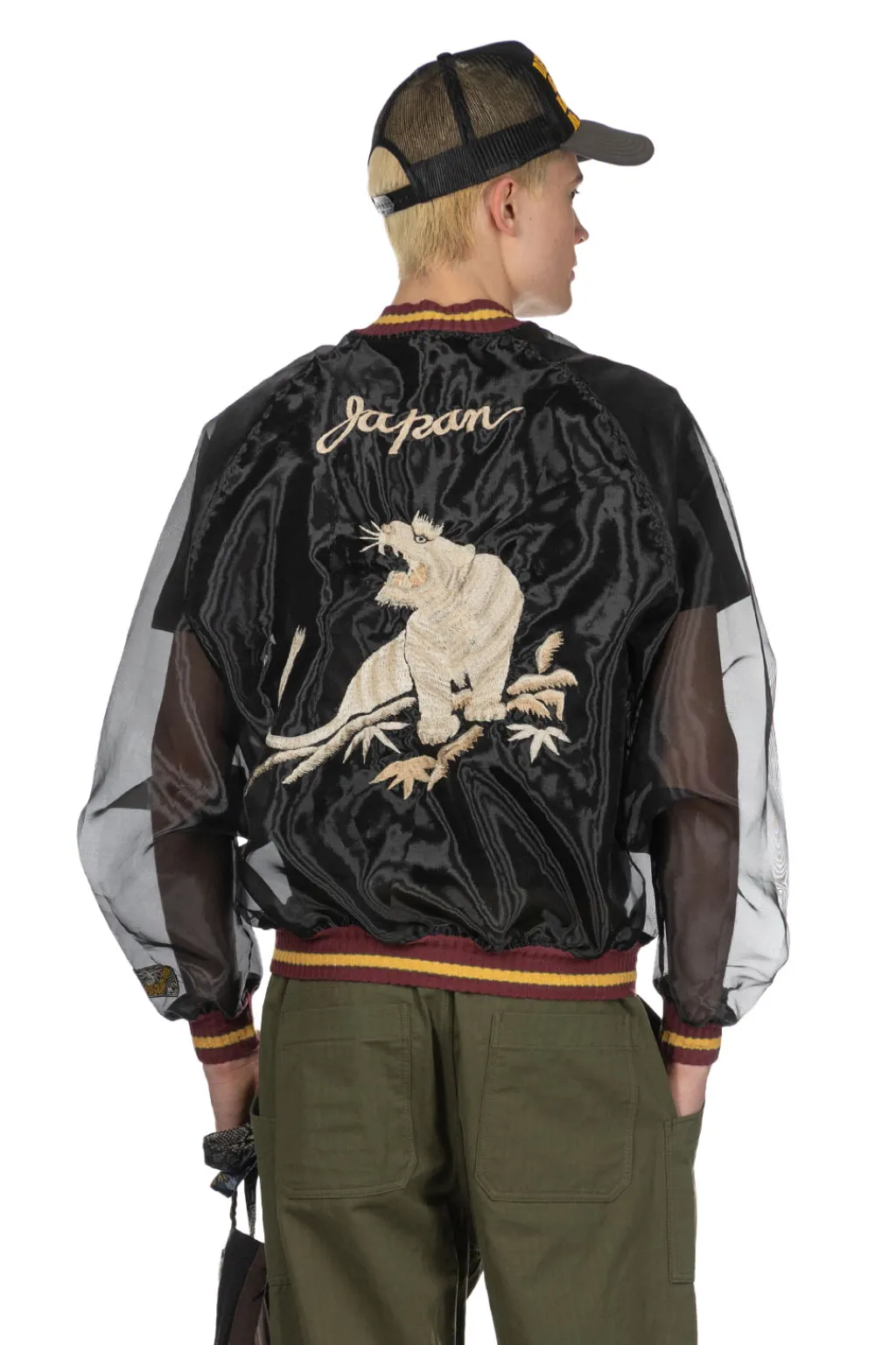 Online Kapital Sheer Pearl Mosquito Guard Souvenir Jacket - Tiger - Black