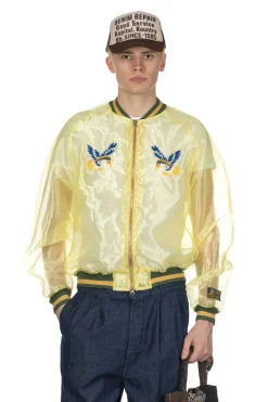 Clearance Kapital Sheer Pearl Mosquito Guard Souvenir Jacket Jamaica - Yellow