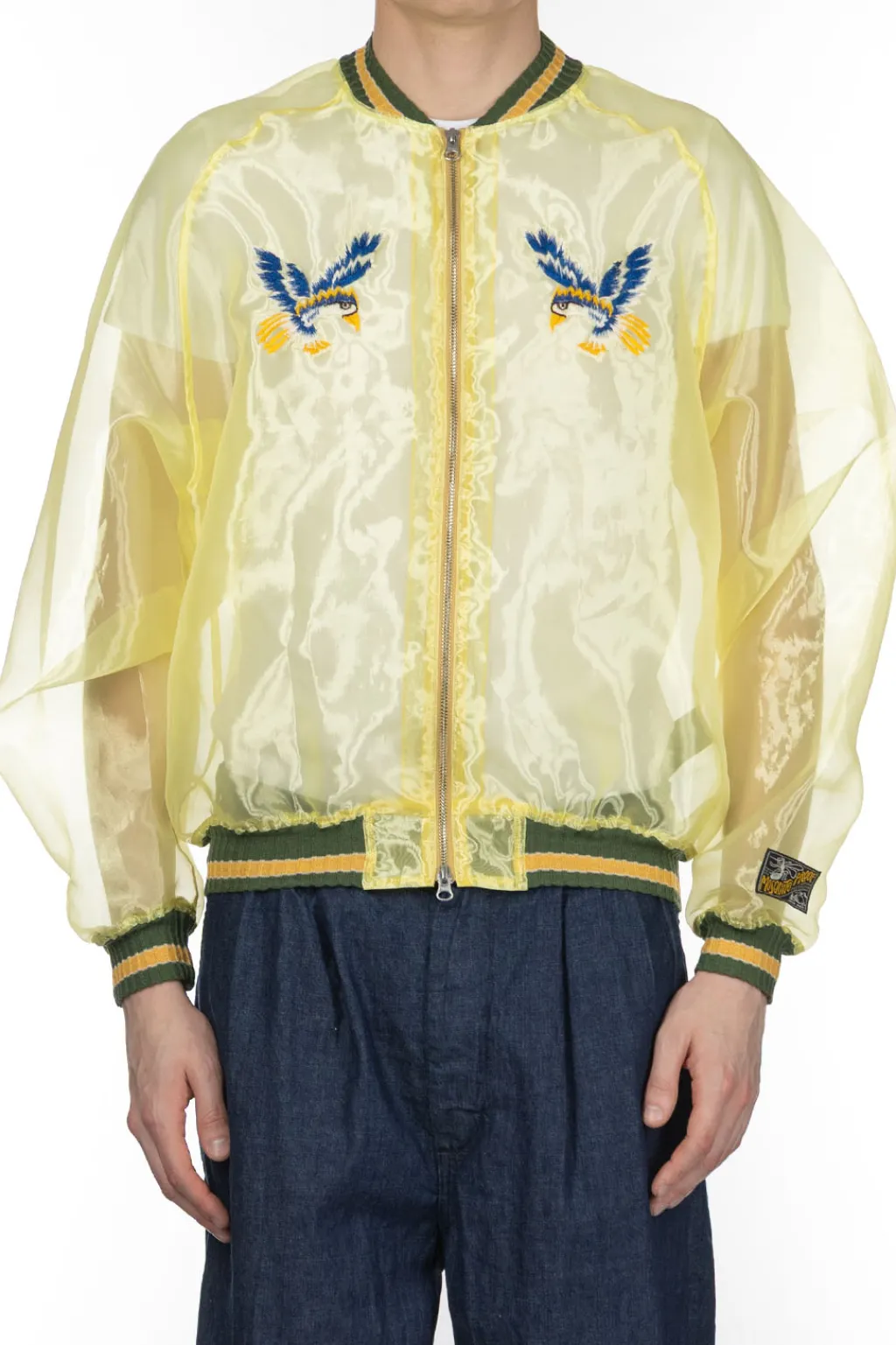 Clearance Kapital Sheer Pearl Mosquito Guard Souvenir Jacket Jamaica - Yellow