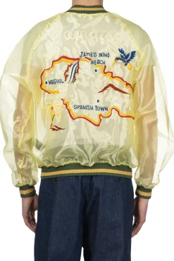 Clearance Kapital Sheer Pearl Mosquito Guard Souvenir Jacket Jamaica - Yellow